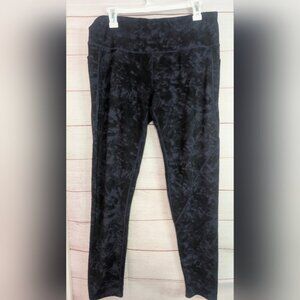Guc Along Fit Black Patterned Leggings Size XXL